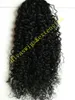 Lange hoge paardenstaart verlengstuk haarstuk krullend 18 "trekkoord multi-kleuren voor zwart en wit vrouw Braziliaans haar natuurlijk kijken ontspannen