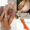 500 Styl Ciało Łańcuch Sztuka Złoty Tatuaż Tymczasowy Tatuaż Tatoo Flash Tats Tattoo Metallic Tattoo Biżuteria Transfer Tattoos Tymczasowe naklejki