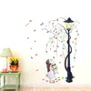 Creative Character Wall Stickers Living Room Bedroom Passageway Dormitory Entryway Decor Stickers Girl With Car Under Lights Under The Tree