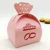 100 pçs corte a laser oco diamantes coroa anel caixa de doces caixas de chocolates para festa de casamento chá de bebê favor gift9864084