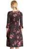 Flower Print Women A-Line Dress V-Neck Casual Dresses 094A708