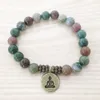 SN1110 NEW DESING MEN'S BRACELET INDIAGATE OHM LOTUS BUDDHER BRACELET MALA YOGA JEWELRY WHOL