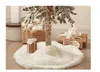 눈 덮인 흰색 플러시 크리스마스 트리 스커트 크리스마스 장식품 대형 78cm 라운드 매트 Xmas 파티 홈 장식 휴가 시즌 Supplie1167702