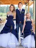 Unique Strapless Sweetheart Camouflage Bridal Gowns Navy Blue Camo Wedding Dresses 2016 robe longue New Style