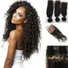 Bundles de cheveux brésiliens avec fermeture en soie 8-30 pouces Double Trame Extensions de Cheveux Humains Teintable Remy Cheveux Vierges Armure Vague Profonde Ondulée