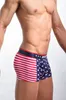 Hot Selling Sexy Men USA Flagga Boxer Stripe Andas Boxer Star Jockstrap Bermudas Masculina de Marca Sexig Ondergoed FX1012