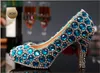 2016 Beautiful Blue Homecoming Shoes for Girls High Heels 14cm 12cm 10cm Bling Bling Crystals Wedding Shoes for Brides Bridal Party Shoes