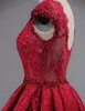 Wysoka Niska Appliqued Lace Prom Dresses Square Neckline Cap Sleeve Suknie wieczorowe Custom Made Prom Dress