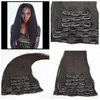 7st Human Hair Clip In Hair Extension G-Easy Brazilian Yaki Clip Ins Human Hair 120g