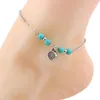 6 Stijlen Bohemian Turquoise Enkelbanden Vrouwen Strand Voet Kettingen Cross Tree Turtles Conch Fatima's Hand Enkelband Voor Dames mode-sieraden