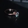 2016 새로운 디자인 패션 쥬얼리 럭셔리 여성 약혼 반지 925 스털링 실버 로즈 골드 5A 지르콘 웨딩 왕관의 보석 반지