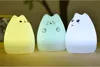 Silicone Animal USB Rechargeable Portable LED Children Night Lights 7-Color Breathing Dual Light Colorful Cute Cat Kids Bedside Lamp for baby room