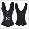 Steampunk Corset Gothic Clothing Corsets And Bustiers Black Vest 12 Steel Boned Sexy Plus Size Bustier korsett for Women Harness