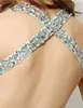 2017 Sexy Backless Cristal Sereia Vestidos Formais À Noite Com Chiffon Até O Chão Plus Size Prom Party Celebridade Vestidos BE10
