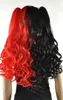 Envío gratis encantadora hermosa nueva Venta caliente Mejor hermosa peluca gótica de Lolita + 2 colas de cerdo Set rojo y negro Mix Blend Cosplay