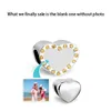 Alloy Customized blank heart photo bead Metal birthstone crystal European Charms Fit Chamilia Biagi Bracelet2096143