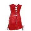 Schwarz Rotes Leder Taillentrainingskorsett Plus Größe S-6XL Body Shaper Latex Trägerlose Bustiers Sexy Dessous Korsett Rock Taillentrainer