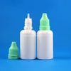 100 세트 1 온스 30ml 플라스틱 드롭퍼 흰색 병 wiht 탬퍼 증거 캡 장기 얇은 팁 LDPE 액체 상점 서브 포장 30 ml