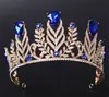 Vintage Bruiloft Koningin Tiara Prinses Kroon Bruids Kristal Strass Haaraccessoires Sieraden Hoofdband Sieraden Hoofddeksel Paars Re1607522