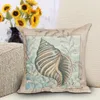 17 '' Ocean Style Coussin Couvre 4 Types Conch Shell Coton Taie D'oreiller Décoratif À La Maison Canapé Housse De Coussin Taie D'oreiller Livraison Gratuite