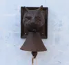 Żeliwa w kształcie kota w kształcie kota wystrój dzwonka ozdobne do drzwi rustykalny brązowy domek ogrodowy farma wiejska stodoła dekorat 2228v