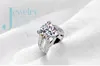 Vecalon 2016 Kobieta Solitaire Pierścień 6CT Topaz Symulowany Diament CZ 925 Sterling Silver Engagement Wedding Band Ring dla kobiet