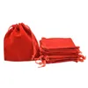 Velveteen Velvet Pouches Jewelry Gift String Drawstring Christmas Wedding Bags With Draw 10x12cm 3.9''x4.7''