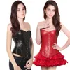 Corsetto senza spalline in ecopelle Modellatore rosso per body lift Lingerie sexy Con lacci sul retro 8216281R