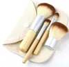 Profissional 4 Pcs Bambu Lidar Com Maquiagem Jogo de Escova de Cosméticos Kit de Ferramentas Em Pó Blush Escovas Make Up Brush presente Frete Grátis