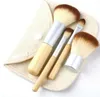 Pinceaux de maquillage 4Pcs 4 pcs Set Kit Beau Bambou Professionnel Élaborer des Outils de Pinceaux de Maquillage Avec Étui Sac à Fermeture Éclair Sac à Boutons DHL Gratuit