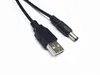 Connecteur de baril USB vers 5.5mm 2.5mm DC, câble d'alimentation Jack, vente en gros, lots