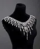 Vintage mariage bijoux de mariée ensemble épaule chaîne collier ensemble argent cristal strass corps chaîne pendentif collier bijoux de fête 9883426