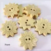 100-pack de madeira botões de girassol abotoaduras roupas botão de flor botão de laser crianças roupas decoração, acessórios de decoração de jóias