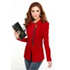 New Brand Women solid Zipper Blazers Long Sleeve candy colors coat suit Ladies Slim Casual jackets S-XXL
