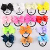 24 pcs/lot Fashion colorful Beautiful Girl fancy elastic hair bow bands accessories