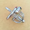 China Latest Design 45mm length Stainless Steel Super Small Male Chastity Device Short Chastity belt Cock Cage With Catheter For BDSM
