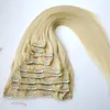 80 g, 120 g, 160 g, 220 g, 260 g, 280 g, 320 g, Clip-in-Haarverlängerungen, 60 Platinblond, brasilianisches indisches Echthaar, doppelt, weitere Farben 8264888