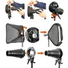 Freeshipping Floading Justerbar GoldoxL 60 x 60cm Flash SoftBox Kit med S-Type Bracket Bowen Mount Holder för kamerafotostudio