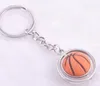 Basketball Football Golf Keychain Men Mini Simulation Rotatable Ball Key Chains chain key rings keyring novelty promotion gift