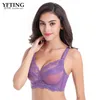 Wholesale-CYHWR Women's Full Coverage Jacquard Non Padded Lace Sheer Underwire Plus Size Bra 34-48 B C D E F G H