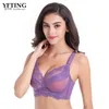 Wholesale-Cyhwr Dames volledige dekking Jacquard Non Patded Lace Sheer Underwire Plus Size BH 34-48 B C D E F G H