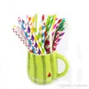 Coloured Drink Paper Straws Cut Gold Striped 61 Color Eco friendly Drinking BobaTea Cocktail Straw Cartoon Glass Reusable stainless steel straw straight and bent Be