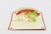 wholesale 3d greeting card christmas greeting card christmas decorations pop up greeting card, 16 items mixed per lot