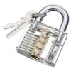 Transparent Visible Cutaway Practice Padlock Lock Pick Tools for Locksmith Skill Training