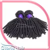 Toppförsäljning 3 buntar Afro Kinky Curly Human Hair Weave Rå Obehandlade Peruvian Virgin Bouncy Curls Sy i förlängningar