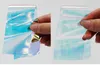 Holografisk glänsande laser nagel konstfolier papper godis färger glitter glas nagel klistermärke dekorationer xb