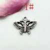 100Pcs Antique silver Alloy Butterfly Charm Pendants For Jewelry Making DIY Accessorie