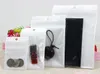 12*20cm Clear + white pearl Plastic Poly OPP packing Zip lock Retail Packages USB Jewelry PVC bag 10*18cm 6*10cm 7.5*12cm 16x24cm 18x26cm