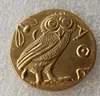 G (04) Ancient Athens Grekiska guld Drachm - Atena Grekland Kopiera mynt