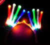 Gants d'éclairage de doigt clignotant Halloween Christmas Dance Dance Dishyd LED Colorful Rave Magic Gloves Light Show Filler Bag Cadeau